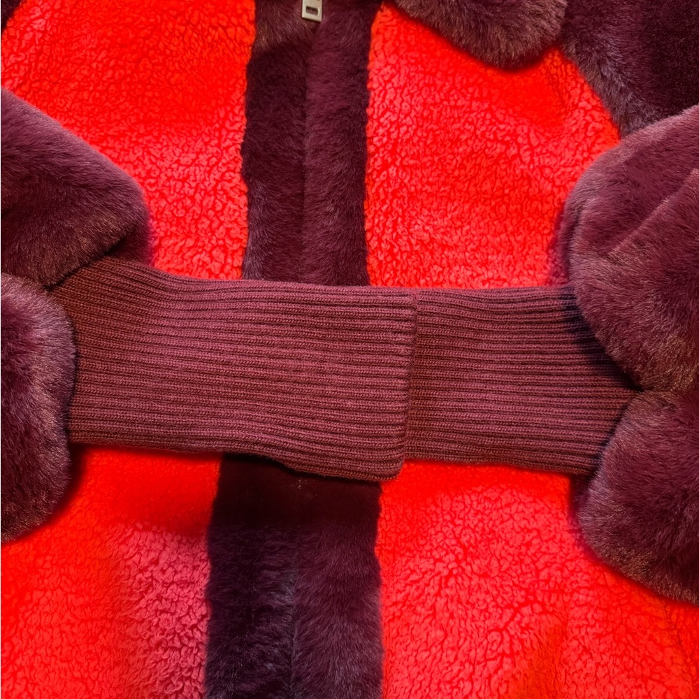 UGG Red and Burgundy Faux Fur Jacket - Picture 8 of 15